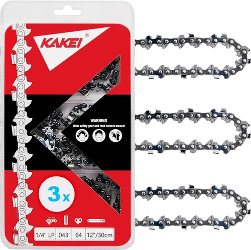 Miniatura 29 de KAKEI Cadena de motosierra de 6 pulgadas 1/4" de paso calibre 043 37 eslabones de transmisión para serrucho (3 cadenas) - Semicincel