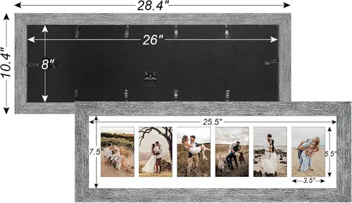 Miniatura 421 de Marcos de Fotos Collage de 13.5X15.5 con 7 Aberturas para Fotos de 4X6, Marco de Fotos Múltiples con Paspartú para Decoración de Pared, Grano
