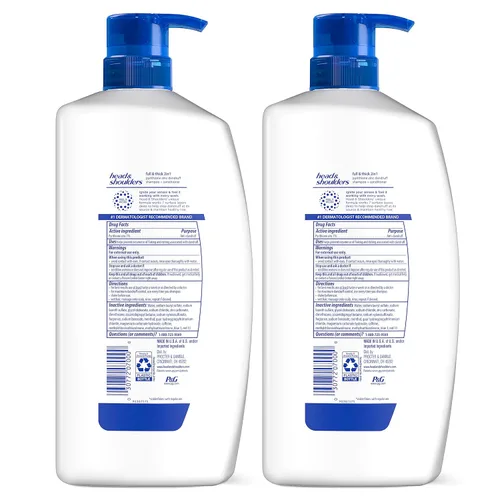 Miniatura 11 de Head & Shoulders Champú y acondicionador anticaspa, Full and Thick pack doble 2 en 1, 1% de piritiona de zinc, limpia para restaurar la plenitud