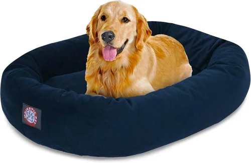 Miniatura 13 de Majestic Pet Cama para Perros Grandes Lavable de 40 Pulgadas, Mueble Ortopédico en Forma de Donut para Perros Grandes, Almohadilla y Alfombra de Gris