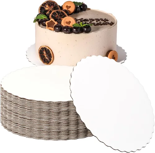 Miniatura 8 de Fit Meal Prep Paquete de 20 tablas para tartas, círculos redondos dorados de 10 pulgadas, círculos de pizza desechables para postres y pasteles