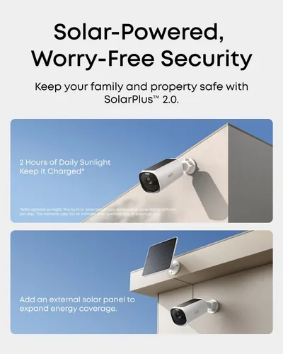 Miniatura 5 de eufy Security eufyCam E40 - Kit de 2 cámaras, cámara de seguridad solar, visión nocturna MaxColor 2K con panel solar integrado, almacenamiento local