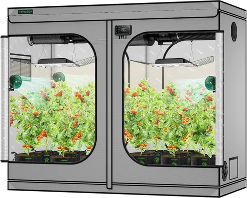Miniatura 21 de VIVOSUN - Tienda de cultivo S326 de mylar superreflectante, ventana de observación, base con bandeja, 36 in x 20 in x 63 in para cultivo hidropónico