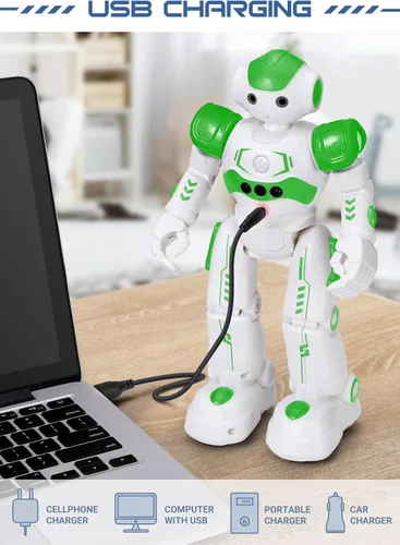 Miniatura 6 de KingsDragon - Robot RC, juguetes para niños con gestos y detección, robot inteligente a control remoto para niños de 4 a 8 años, regalo de Verde