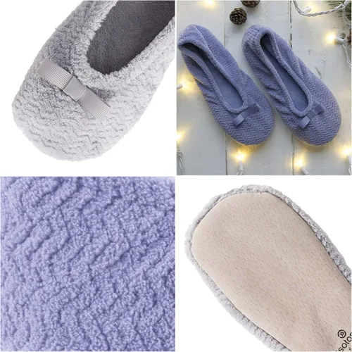 Miniatura 5 de Isotoner - Pantuflas de microfibra con patrón de chevrón para mujer con suela de ante y absorción de humedad para mayor comodidad
