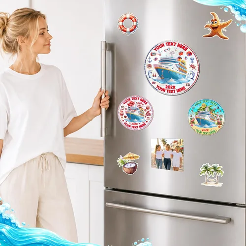 Miniatura 8 de Imán grande personalizado para puerta de crucero, texto personalizado, nombre, año, viaje, crucero, impermeable, magnético para cabaña