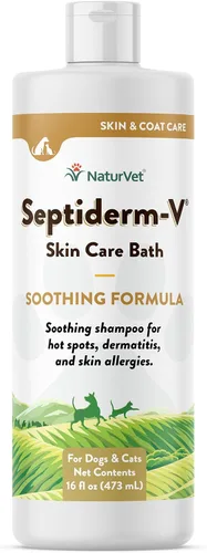 Miniatura 11 de NaturVet Septiderm-V Gel de baño para el cuidado de la piel para perros y gatos, suplemento de salud de mascotas para dermatitis, alergias