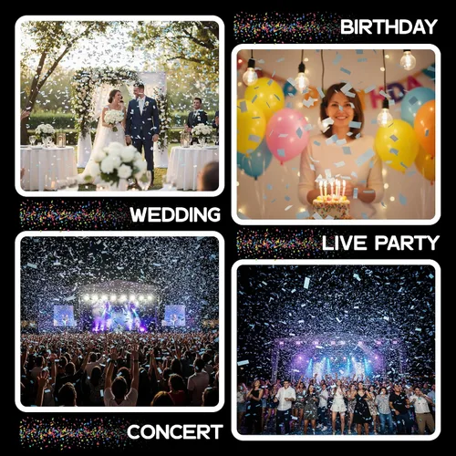 Miniatura 6 de Ultimate Confetti, Confeti Biodegradable Azul Bebé - Confeti de Papel de Seda Rectangular Revoloteante para Uso en Cañones y Lanzadores – Confeti