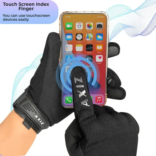 Miniatura 7 de AXIZ Guantes de motocicleta para hombres y mujeres, guantes de ciclismo protegidos para pantalla táctil para MTB BMX, motocross, carreras