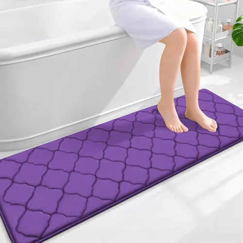 Miniatura 224 de OLANLY Alfombra de Baño de Espuma Viscoelástica de 24 x 16 pulgadas, Ultra Suave y Absorbente, Alfombras de Baño Antideslizantes, Cómodas, Lavables