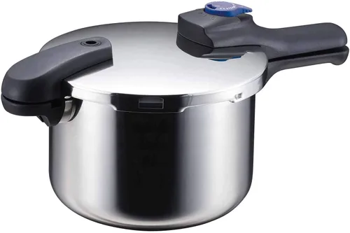 Miniatura 13 de Pearl Metal HB-5136 - Olla a presión, 1.3 galones (5.5 L), ambas manos, fondo de 3 capas, conmutable, Quick Eco Plateado (sliver)
