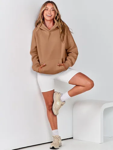 Miniatura 115 de ANRABESS - Sudaderas con capucha para mujer, sobre talla, de vellón de manga larga, modelo de 2024, para otoño