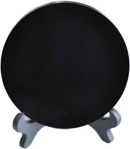 Miniatura 7 de Espejo de obsidiana negra, redondo, suave, natural, pulido, diámetro de 3 pulgadas