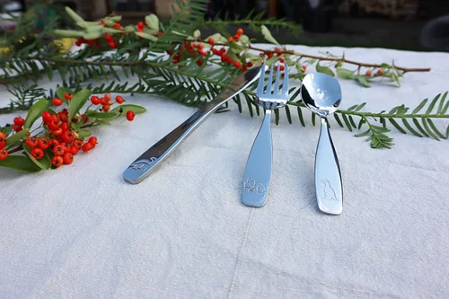 Miniatura 5 de Exzact Cubiertos para niños, 18 piezas, utensilios para niños pequeños, 6 tenedores, 6 cuchillos, 6 cucharas, aptos para lavavajillas, 2 años