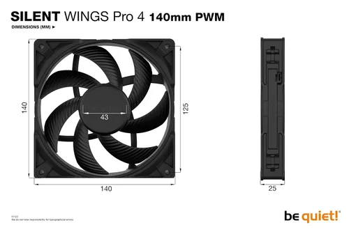 Miniatura 3 de be quiet! Silent Wings Pro 4 140mm PWM Alta Velocidad 2400 RPM Ventilador de Enfriamiento Premium Bajo Ruido 4-Pin BL099 Negro