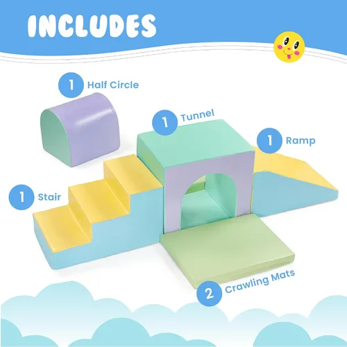 Miniatura 7 de Juguetes de escalada para niños pequeños de New Bounce - Juego de juego suave para niños - Bloques de escalada de espuma - Equipo de gimnasio seguro
