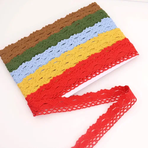 Miniatura 10 de Cordón de costura de ganchillo de encaje de algodón de cinta de encaje verde para envoltura de paquetes de regalo, suministros de álbumes de recortes