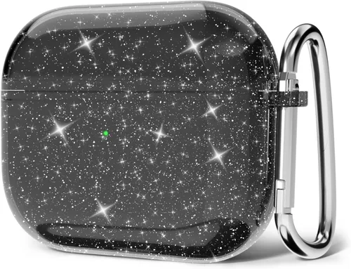 Miniatura 34 de Svanove Funda para Airpods Transparente con Purpurina, Funda Brillante y Bonita para Airpods de 1ª y 2ª Generación con Llavero, Carcasa Rígida