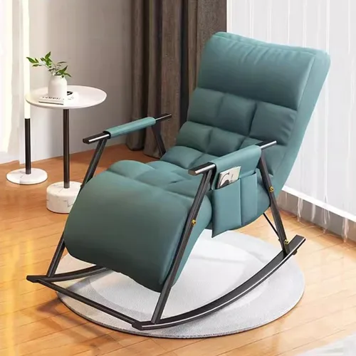 Miniatura 8 de Mecedora reclinable ajustable para balcón y patioSilla moderna para exteriores para sala de estar y ocio, muebles cómodos de relajación, marco