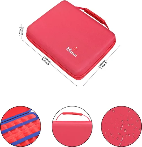 Miniatura 7 de Funda de almacenamiento Mchoi para 20 autos HotWheels, organizador de autos de juguete para el almacenamiento de tus autos Matchbox, rojo, solo