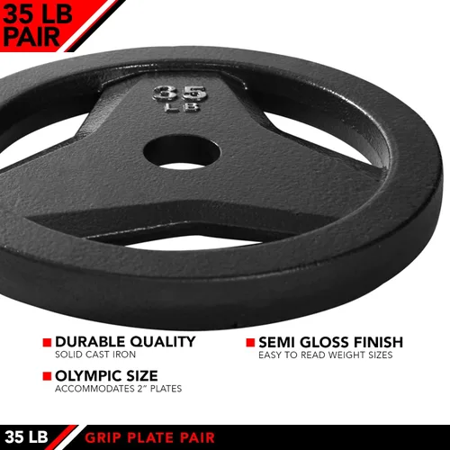 Miniatura 3 de JFIT Olympic 2 Inch Grip Plates and Bumper Plates for Barbell - Single Weights or Sets of 2 (Muliple Weights)