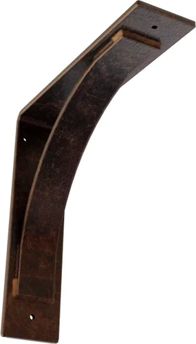 Miniatura 120 de Soporte de acero Morris de 3 pulgadas de ancho x 6 pulgadas de profundidad x 6 pulgadas de alto, latón envejecido