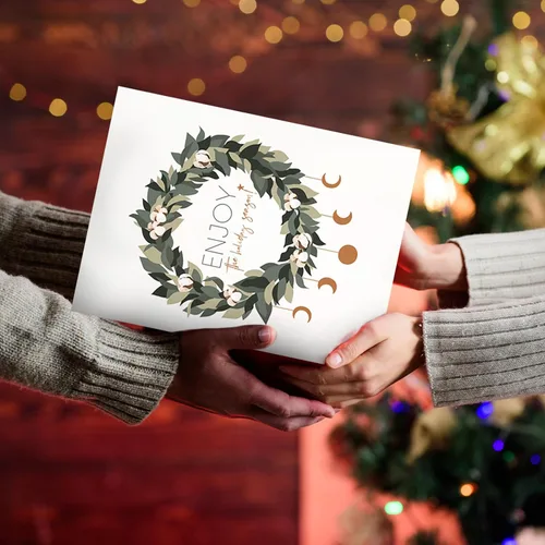 Miniatura 6 de Zhanmai 6 tarjetas de felicitación jumbo de Feliz Navidad de 14 x 20 pulgadas, libro de invitados gigante, tarjeta de regalo de Navidad, tarjeta