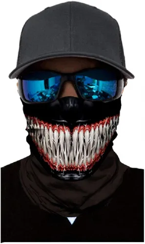 Miniatura 2 de Jiazery QZ Unisex Multi Funcional 50+ UV Protección Cara Máscara Cráneo 3D Impreso Pasamontañas Headwear
