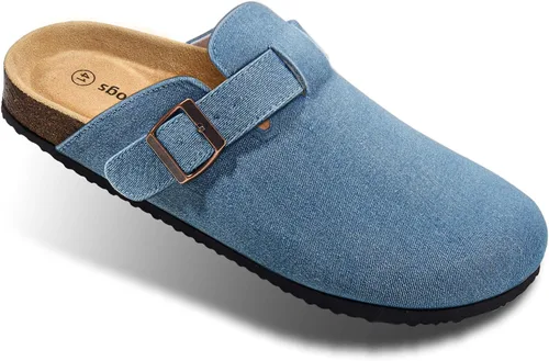 Miniatura 11 de BULLIANT Zuecos pantuflas sandalias de enfermería zapatos de trabajo para hombres y mujeres, parte superior con forro polar + plantilla de corcho