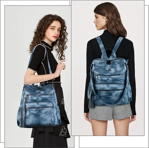 Miniatura 41 de Bolsos mochila monedero de piel sintética para mujer, bolsas con zíper, mochilas de hombro casuales