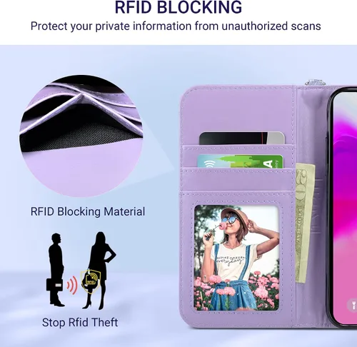 Miniatura 6 de ULAK Funda de piel sintética compatible con iPhone 11 con tarjetero y cierre magnético con función atril, a prueba de golpes, para iPhone 11 de 6.1
