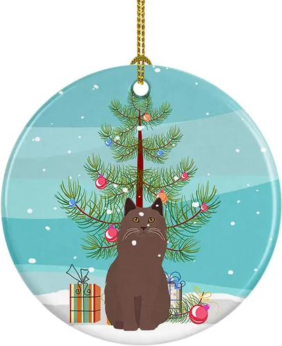 Miniatura 56 de Caroline's Treasures Adorno de cerámica con texto en inglés "Merry Christmas" para colgar en el árbol de Navidad, decoración para el hogar, Navidad