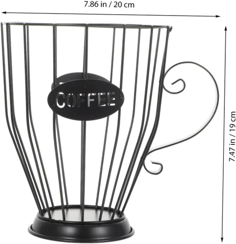 Miniatura 2 de Soporte para cápsulas de café, cesta de almacenamiento de barra de café, cesta de hierro para frutas, soporte para exhibición de cápsulas de café