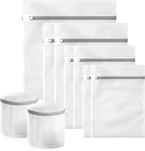 Bolsas de malla para brasier (paquete de 9) por MDSXO, bolsas de lencería blanca para lavar prendas delicadas, ropa de bebé, calcetines,