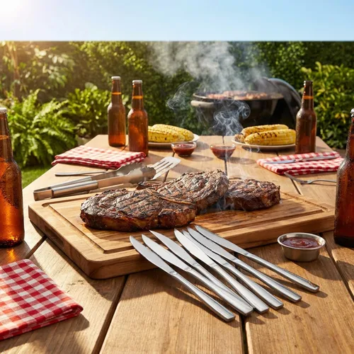 Miniatura 4 de Cuchillos para carne de 8 piezas, cuchillos de cocina de acero inoxidable