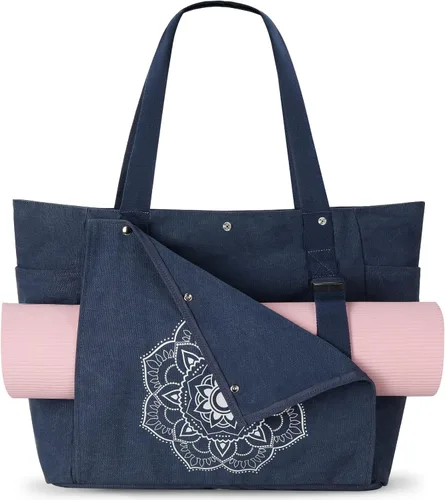Miniatura 21 de Gonex Bolsa para Esterilla de Yoga, Bolsa de Gimnasio Tipo Tote con Múltiples Bolsillos para Mujeres y Hombres, Portaesterillas de Yoga de Lona