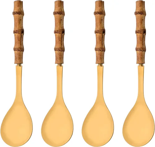 Miniatura 9 de Juego de 6 cucharas y tenedores para servir de 10.0 pulgadas, incluye 3 cucharas grandes y 3 tenedores grandes, utensilios de servir de acero