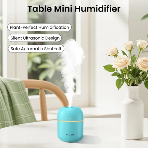 Miniatura 3 de Humidificador pequeño portátil, humidificador de escritorio personal USB para automóvil, oficina, dormitorio, apagado automático, 2 modos de niebla