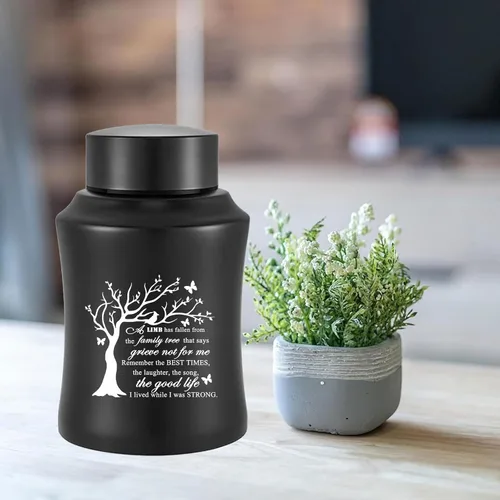 Miniatura 2 de Juego de 6 urnas de cremación para cenizas humanas para adultos, 1 urna decorativa grande para cenizas humanas, 4 recuerdos pequeños y 1 collar