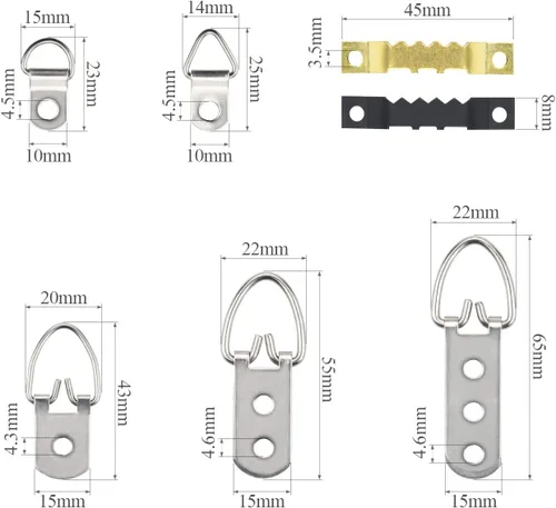 Miniatura 3 de Kit de 500 piezas para colgar cuadros, ganchos surtidos resistentes con tornillos para colgar cuadros (500)