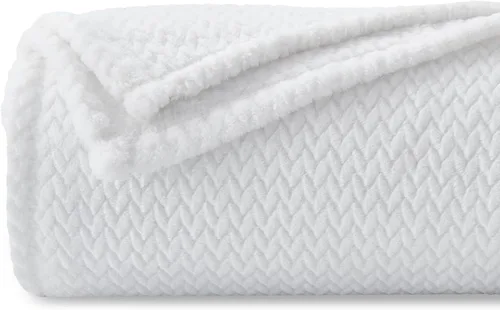 Miniatura 71 de NEWCOSPLAY Manta de Tiro Súper Suave Aqua Franela Sedosa Premium Fleece con Patrón de Hojas Ligera Manta de Cama para Uso en Todas las Estaciones