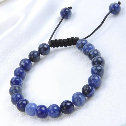 Miniatura 3 de Massive Beads - Pulsera de cuentas de cristales de macramé con poder curativo natural, unisex, ajustable, 516 pulgadas (8 mm)