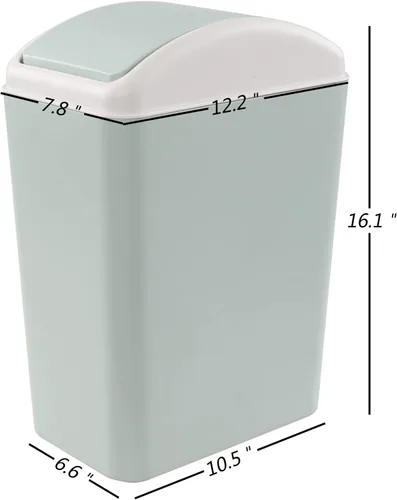 Miniatura 4 de Ggbin Botes de basura de la tapa del oscilación de 16 L, cubo de basura delgado plástico