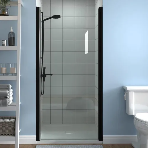 Miniatura 14 de ExBrite Puerta de ducha pivote sin marco de 34-35.5 pulgadas de ancho x 72 pulgadas de alto, puertas de ducha pivotantes de vidrio transparente