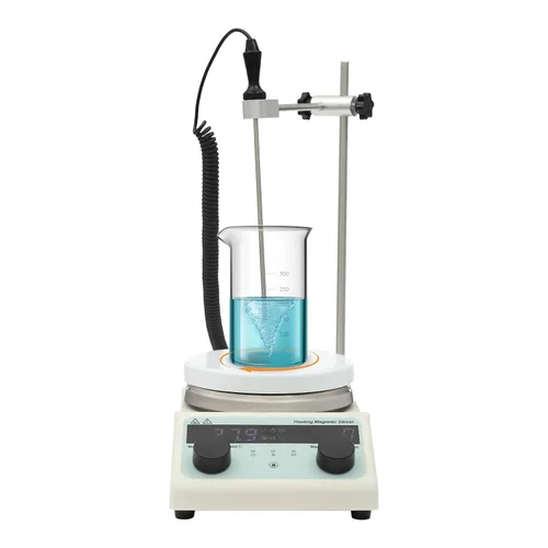Agitador magnético de 5.5 pulgadas, placa caliente, agitador magnético de 5 L/1.32 galones con soporte de sonda de temperatura, agitador eléctrico,