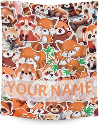 Miniatura 13 de Manta de panda rojo para niños, suave, mullida y acogedora, manta de regazo de 30 x 40 pulgadas para sofá, oficina, mantas cálidas negras para regalo