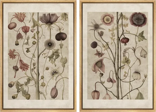 Miniatura 73 de MUDECOR Impresión en Lienzo Enmarcado Arte de Pared Anillos de Árbol de Madera de Roble Ilustración de la Naturaleza Arte Moderno Decorativo