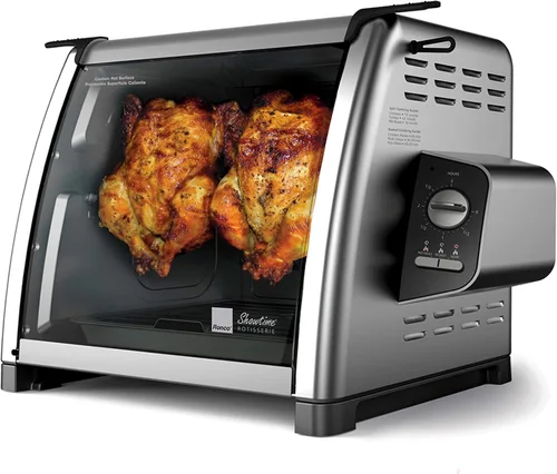 Miniatura 8 de Ronco Showtime Asador y horno de barbacoa de gran capacidad, edición moderna, controles de interruptor simples, amarre de puerta de silicona