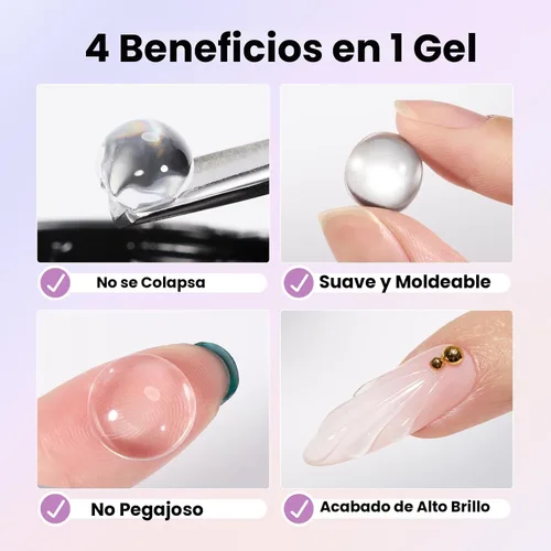 Miniatura 3 de Beetles - Gel de uñas sólido constructor, gel transparente 3D de 1.06 onzas para esculpir, gel de construcción de gel duro con polvo de uñas