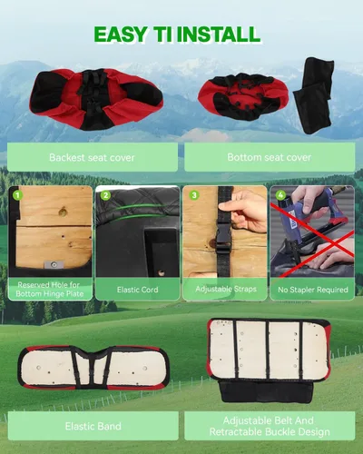 Miniatura 6 de SCITOO Funda de asiento para carrito de golf EZGO TXT, funda de asiento suave y cómoda, fácil de instalar
